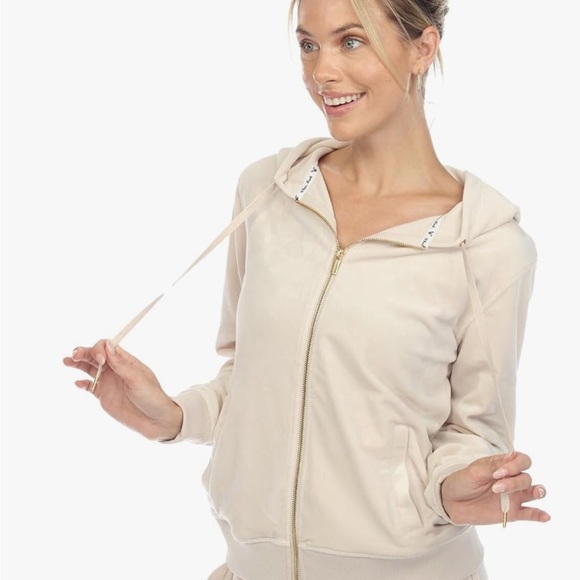 white mark Women's 2-Piece Velour Tracksuit Jogger Outfit Activewear Set - Picture 2 of 6